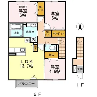 広島県尾道市山波町【アパート】の間取り