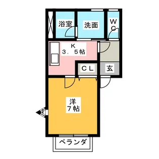 サニーコート上浜B【1階】の間取り