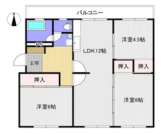 松高マンションA棟【2階】の間取り