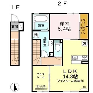 新潟県長岡市沖田3【アパート】の間取り