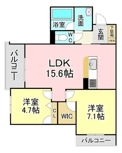 福岡県北九州市小倉北区井堀4【マンション】の間取り