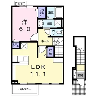 大阪府大東市諸福1【アパート】の間取り