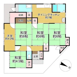 京都府京都市右京区嵯峨大覚寺門前六道町【一戸建】の間取り