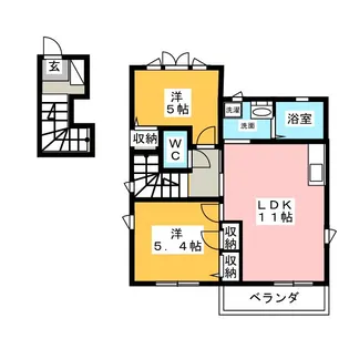 パークハイムミヤウラ A棟【2階】の間取り