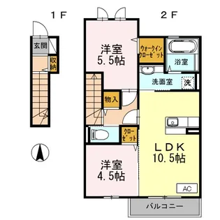 エスポワールII【2階】の間取り