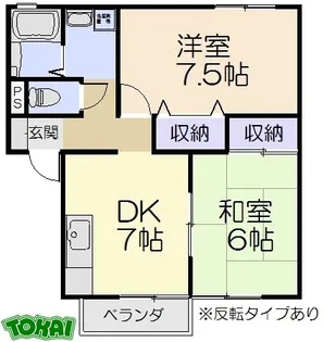 ストリームフラット1【2階】の間取り