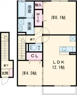 アモールIIC【2階】の間取り
