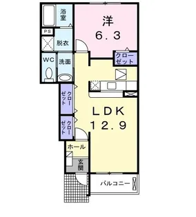 エアリー・ミニヨンC【1階】の間取り