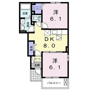 2DKの間取り画像