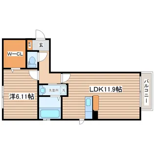 シェモア国見【2階】の間取り