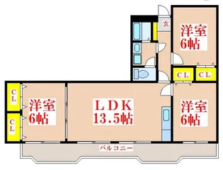 シティハイツ三洋【4階】の間取り