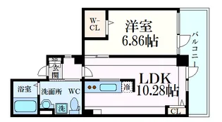 広島県広島市中区東平塚町【マンション】の間取り