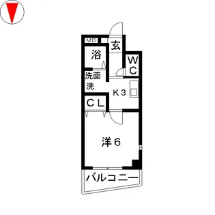 レーベン新城【7階】の間取り