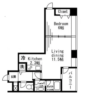 レジディアタワー麻布十番【5階】の間取り