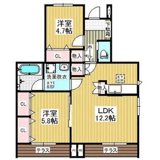 APTセレーナB【1階】の間取り