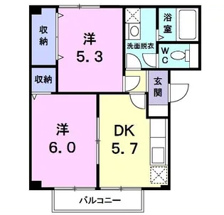 ホワイトルーム飯村F【1階】の間取り