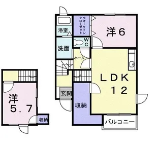 カメリア弐番館【2階】の間取り