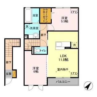 ボヌールD【2階】の間取り