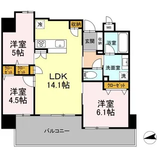 ワイズオーシャンアラハ【10階】の間取り