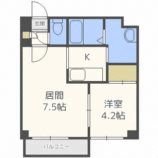 北海道札幌市中央区南十三条西1【マンション】の間取り