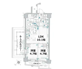 パレステージ町屋参番館【6階】の間取り