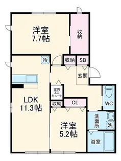 ボヌール・S【1階】の間取り