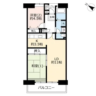UR多摩ニュータウンベルコリーヌ南大沢【7階】の間取り