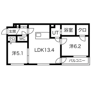 ティアモ宮の沢【1階】の間取り