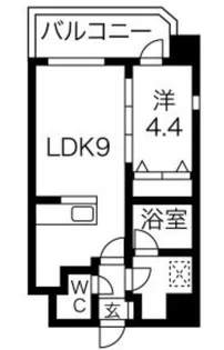 スプランディッド難波【9階】の間取り