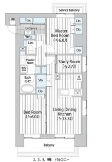 GOTEN武蔵小杉【9階】の間取り