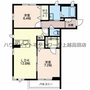 マストテラス上越春日野【1階】の間取り