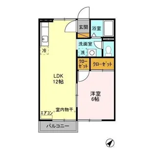 らぽーる梅園 AB【2階】の間取り