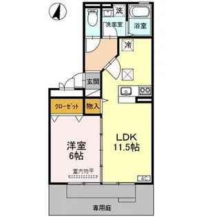 ハーベシアスA【1階】の間取り