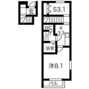 WEST SIDE(ウエストサイド)【2階】の間取り