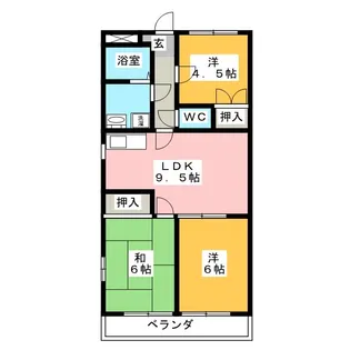 マンション大山【1階】の間取り