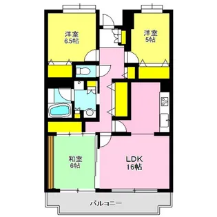 パークヒルズ・ツルベA棟【3階】の間取り