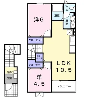 アヴェニューフォンテーヌ B【1階】の間取り