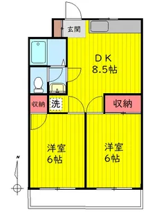 ニューメリッツハイツII【2階】の間取り