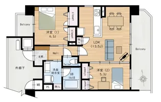 (仮称)那珂川ヒルズ【4階】の間取り