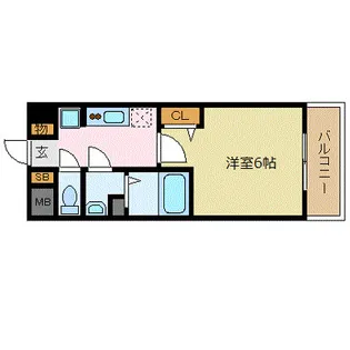 プレサンス天満橋トラッド【13階】の間取り