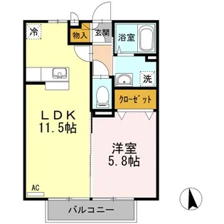 メルベーユ B棟【2階】の間取り