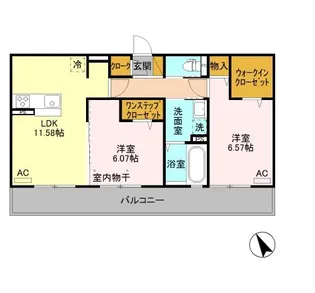 クレアシオン城北【3階】の間取り