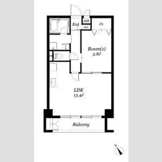 ROSE TOWER元今泉【1階】の間取り