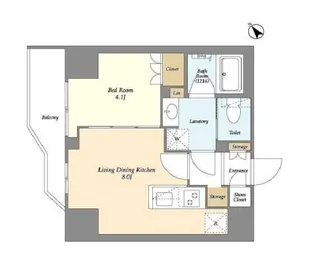 ルジェンテ・バリュ上野根岸【9階】の間取り