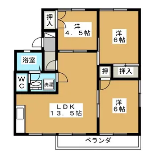 シャルム由比ヶ浜D【1階】の間取り
