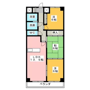 アーバンコア九ノ城【5階】の間取り