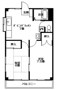 ニュー前坪 B棟(泉町滝尻)【2階】の間取り