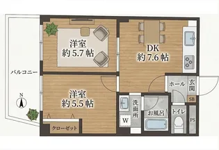 ヴィラ若木【1階】の間取り