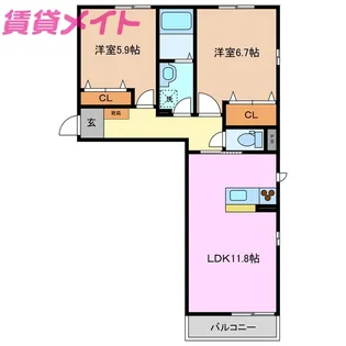 Premias平町【1階】の間取り