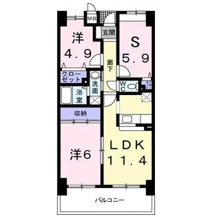 セントレジデンス【6階】の間取り